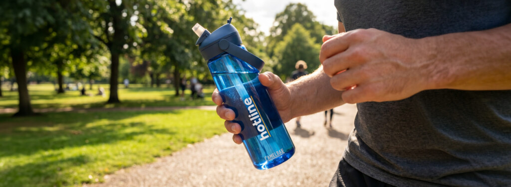 camelbak® thrive flip 750ml tritan renew water bottle with flip straw printed water bottle promotional product
