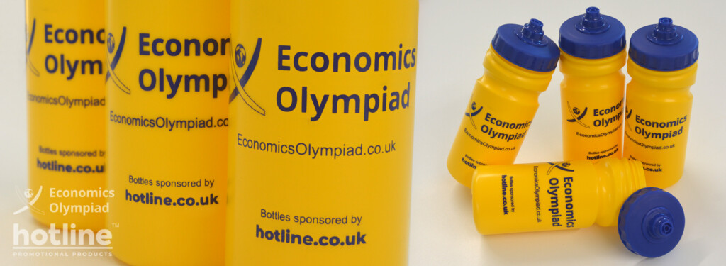 Branded Thirst Grip Sports Bottle supplied by Hotline for the Economics Olympiad
